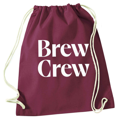 Brew crew maroon drawstring bag