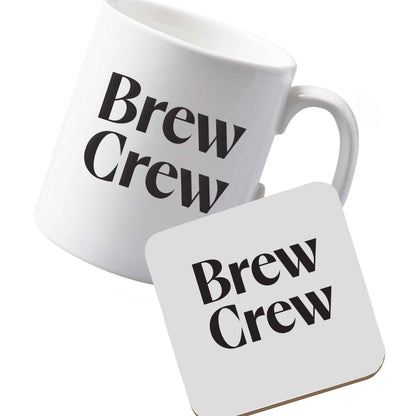 10 oz Ceramic mug and coaster Brew crew left sided