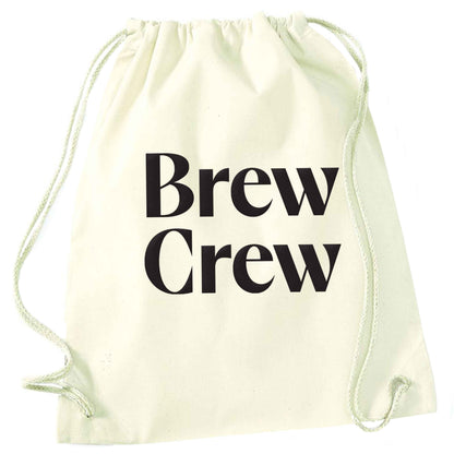 Brew crew natural drawstring bag