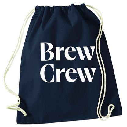 Brew crew navy drawstring bag