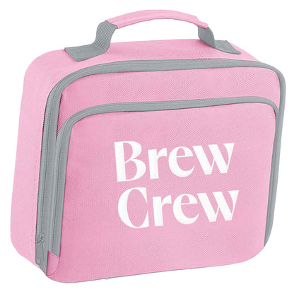 Brew crew insulated pink lunch bag cooler