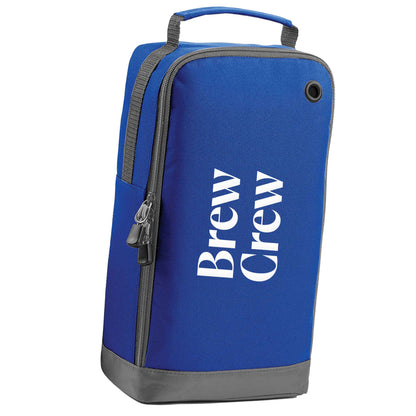 Brew crew blue sports shoe bag horizontal print