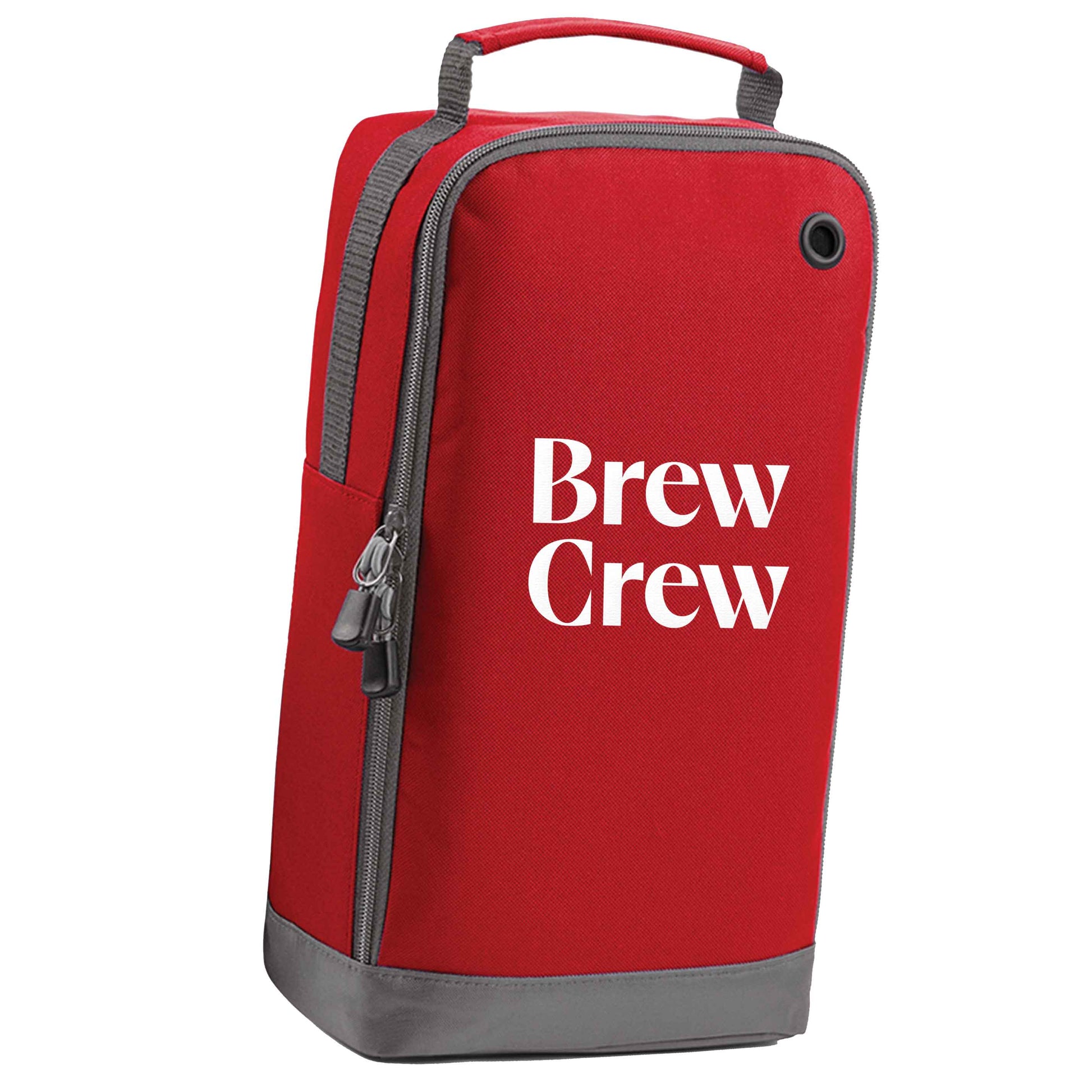 Brew crew red sports shoe bag horizontal print