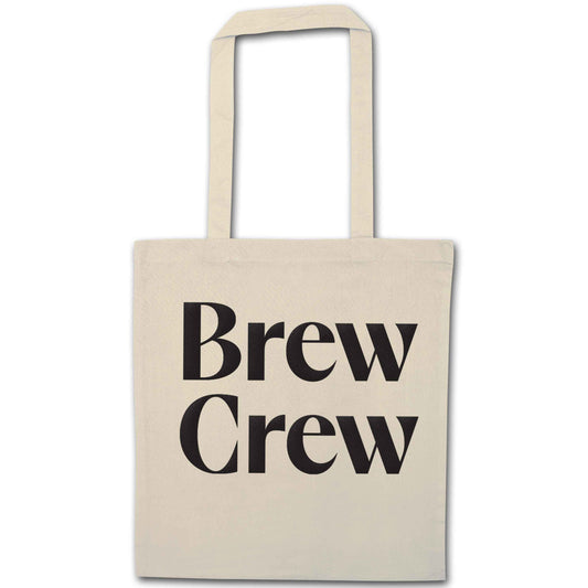 Brew crew natural tote bag