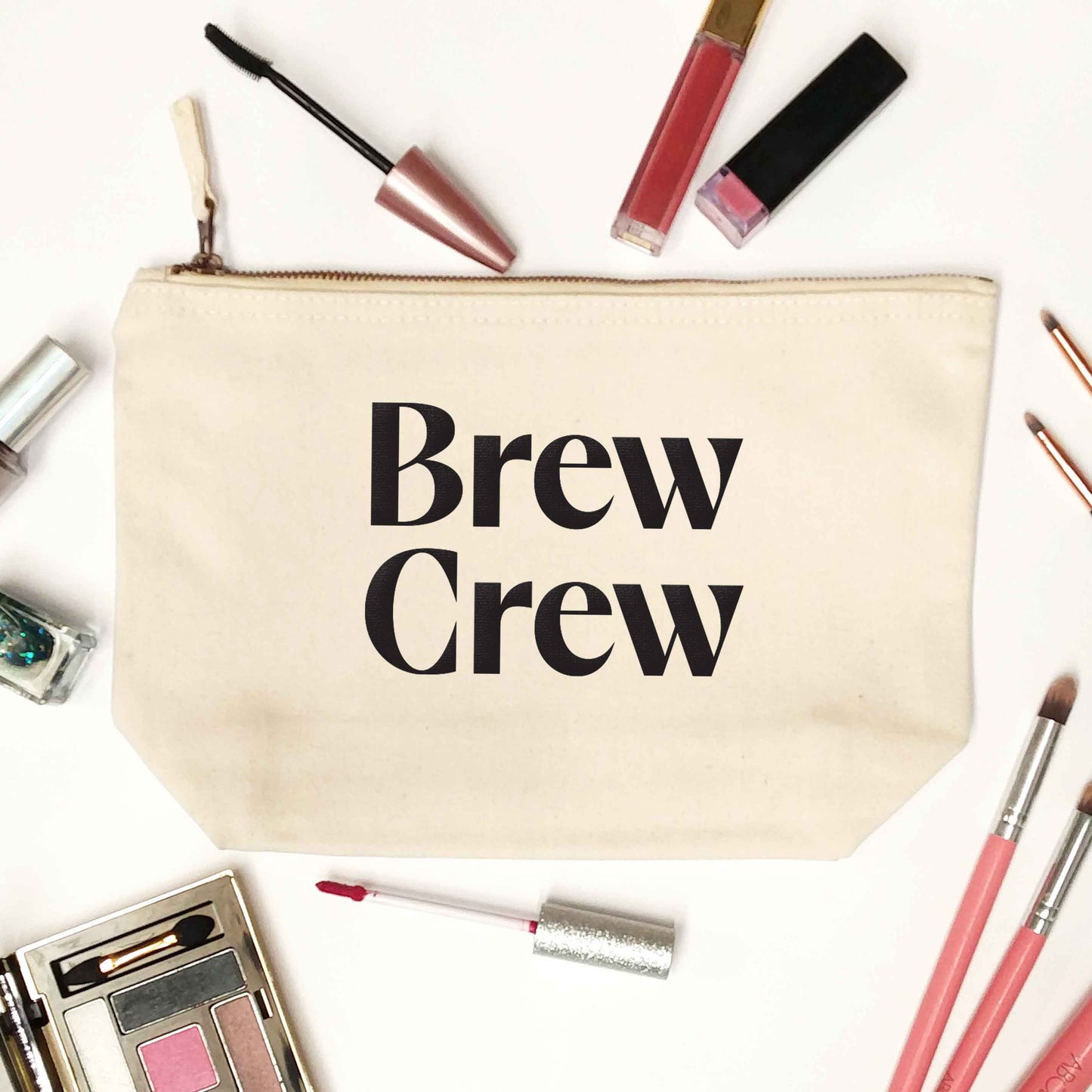Brew crew natural makeup bag