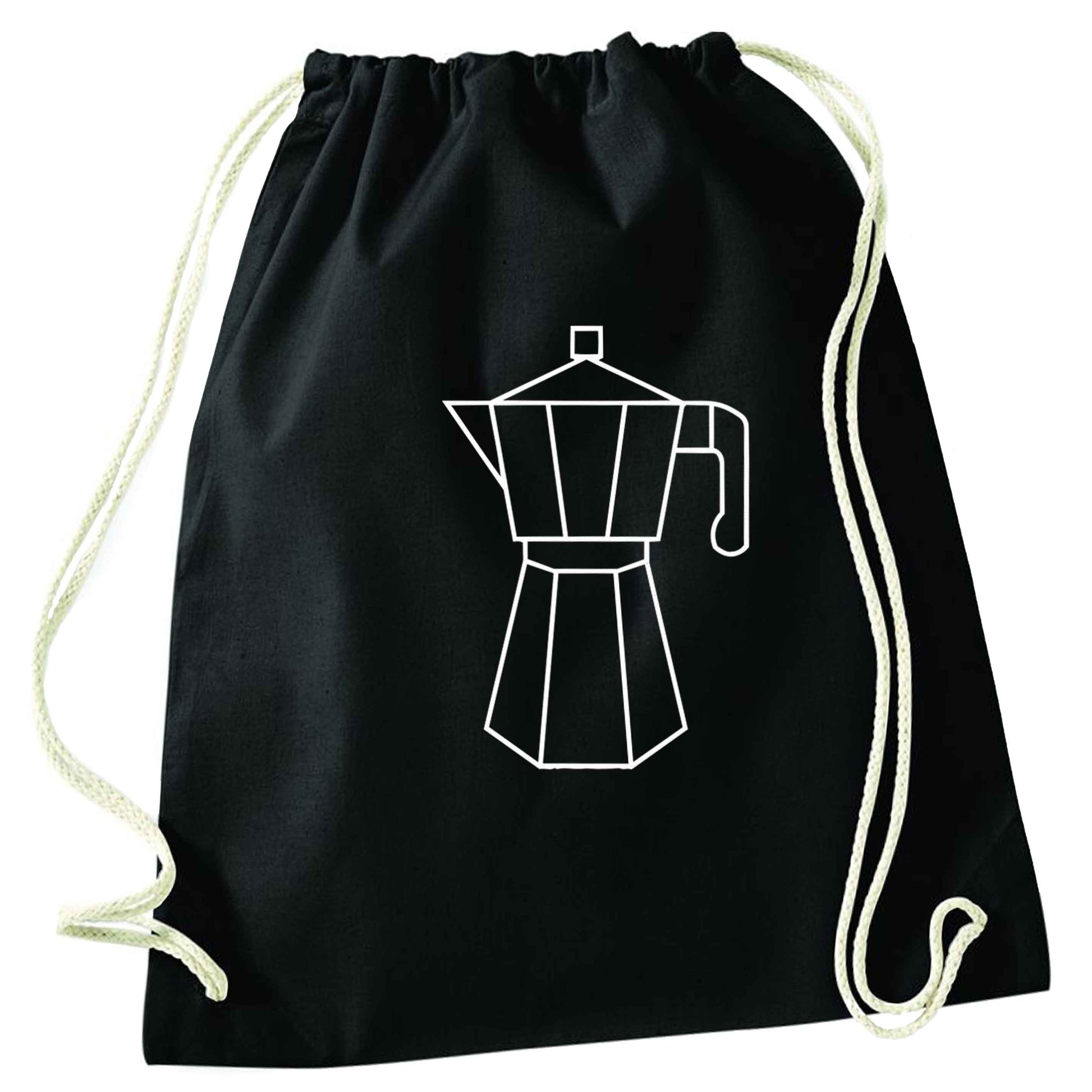 Mokka pot  black drawstring bag