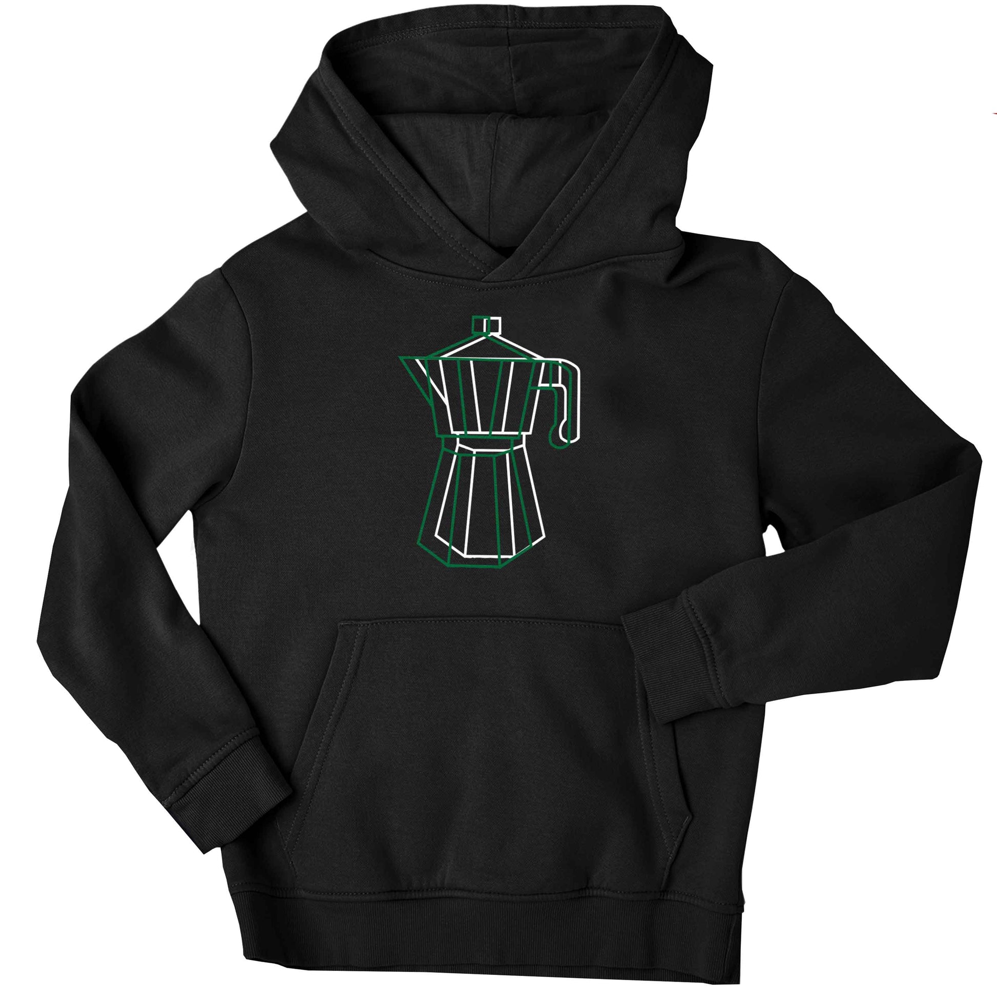 Mokka pot  children's black hoodie 12-13 Years