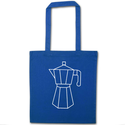 Mokka pot  blue tote bag