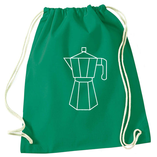 Mokka pot  green drawstring bag