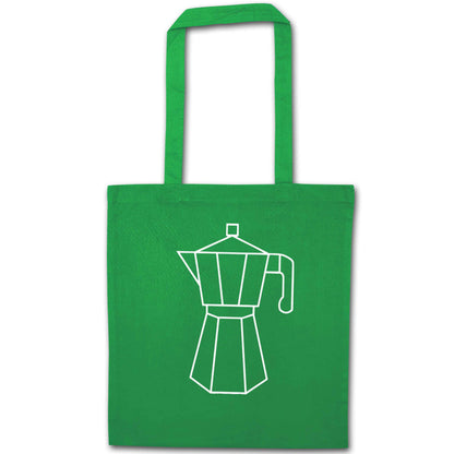 Mokka pot  green tote bag