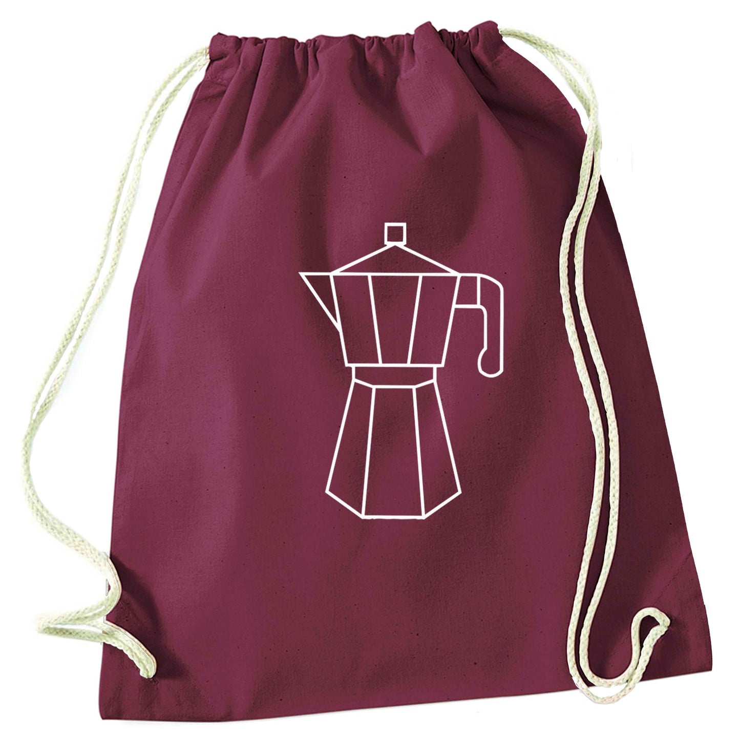 Mokka pot  maroon drawstring bag