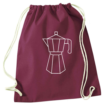 Mokka pot  maroon drawstring bag