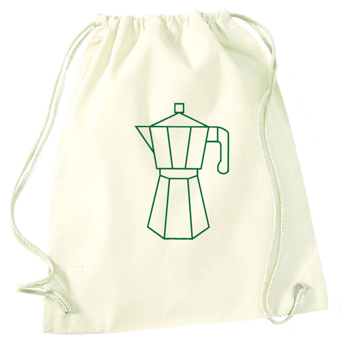 Mokka pot  natural drawstring bag