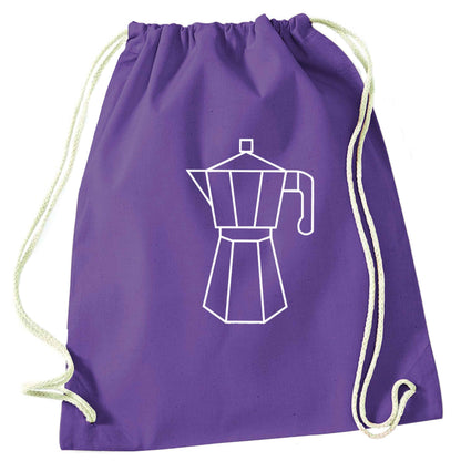 Mokka pot  purple drawstring bag