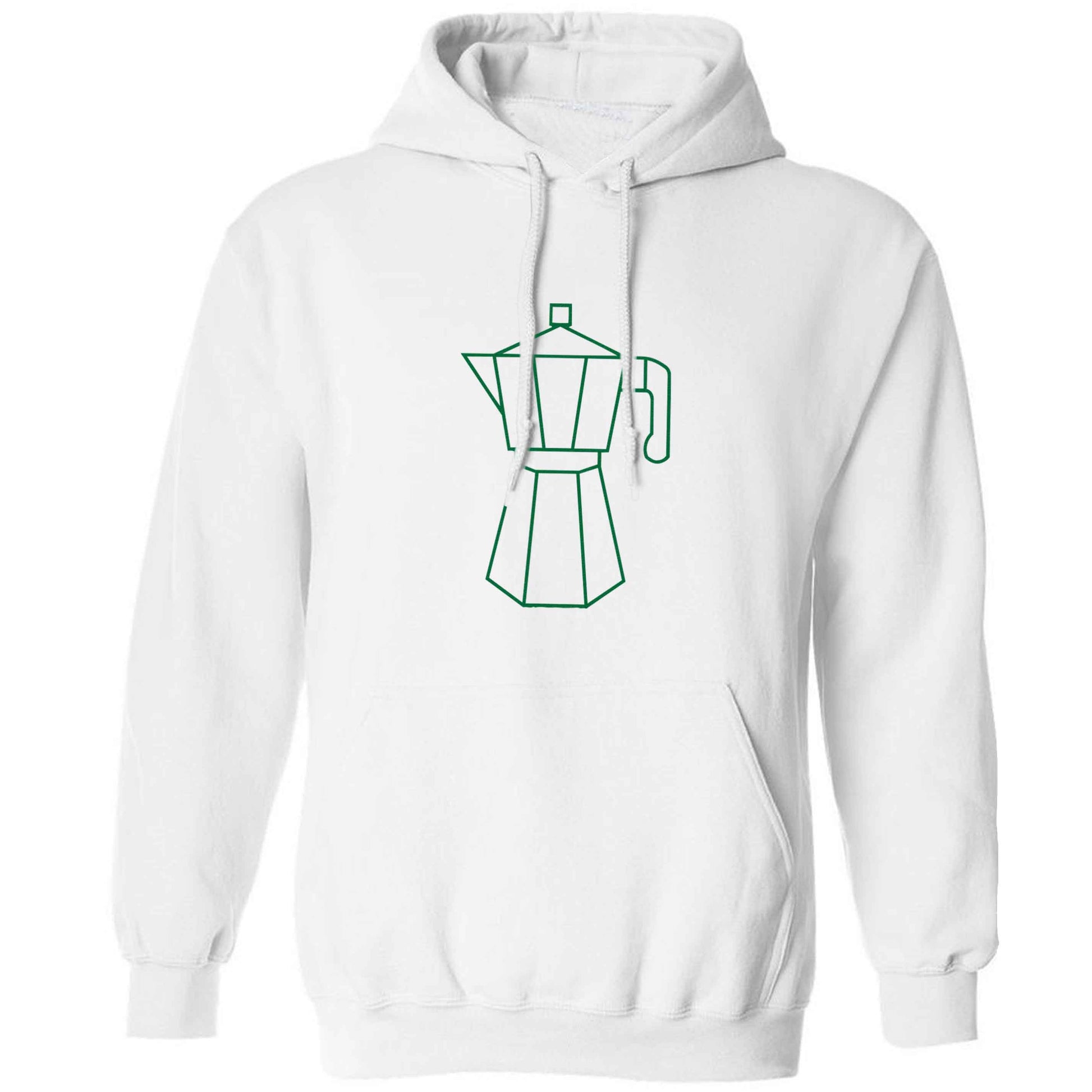 Mokka pot  adults unisex white hoodie 2XL