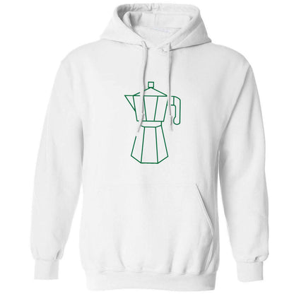 Mokka pot  adults unisex white hoodie 2XL