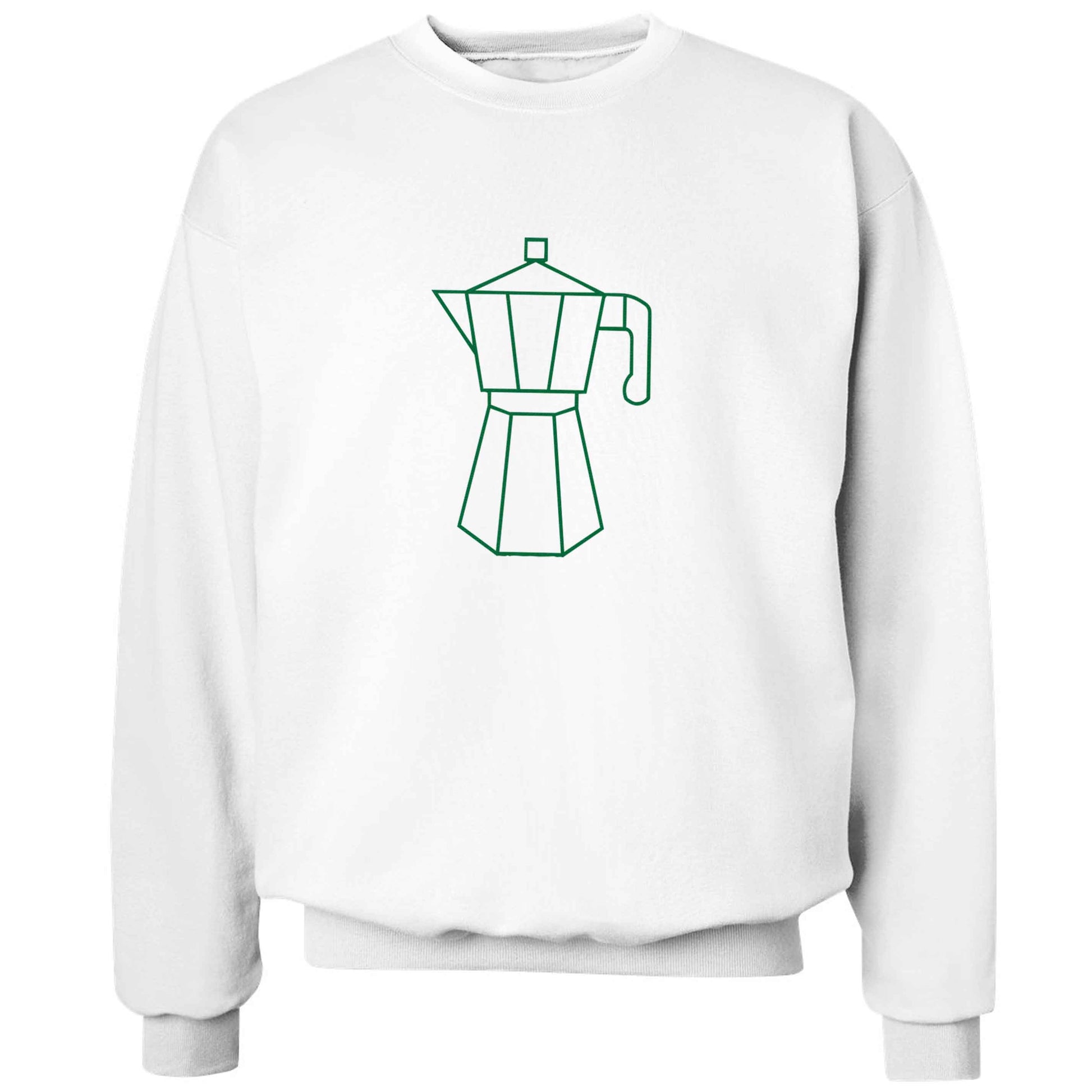 Mokka pot  adult's unisex white sweater 2XL
