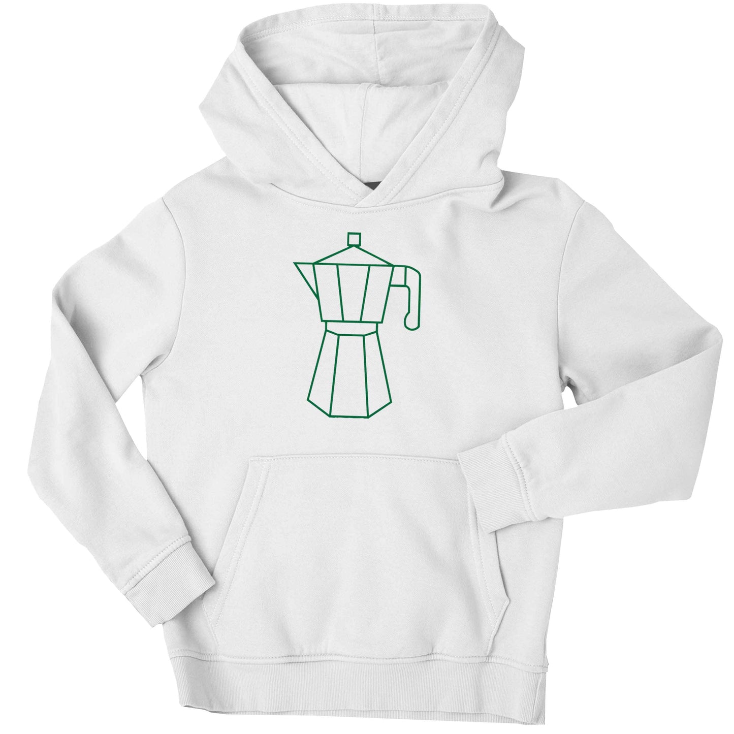 Mokka pot  children's white hoodie 12-13 Years