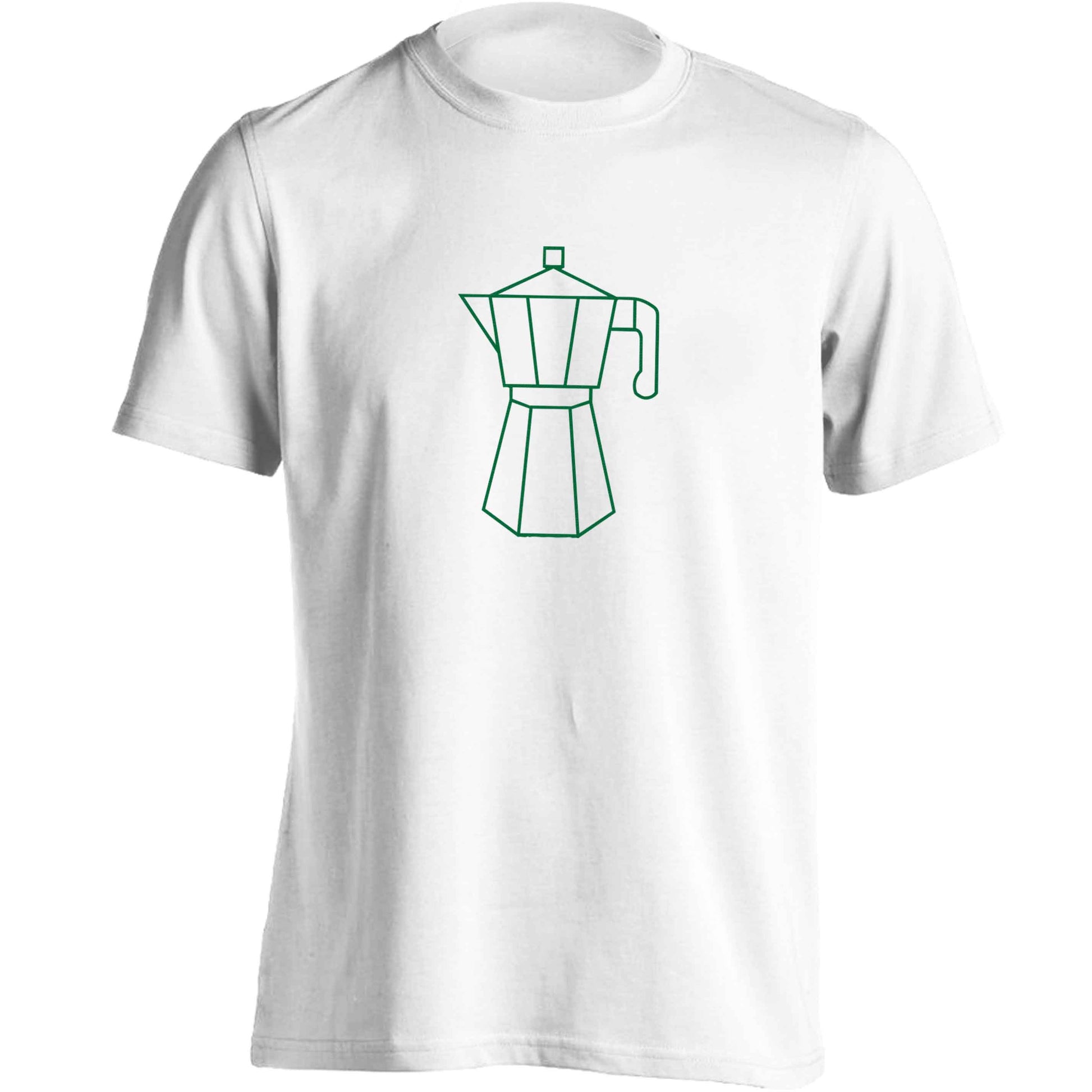 Mokka pot  adults unisex white Tshirt 2XL