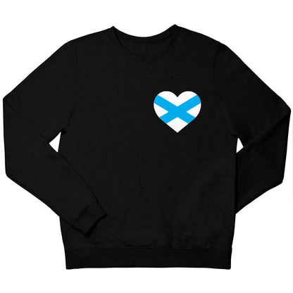Scottish flag heart - pocket design children's black sweater 12-13 Years