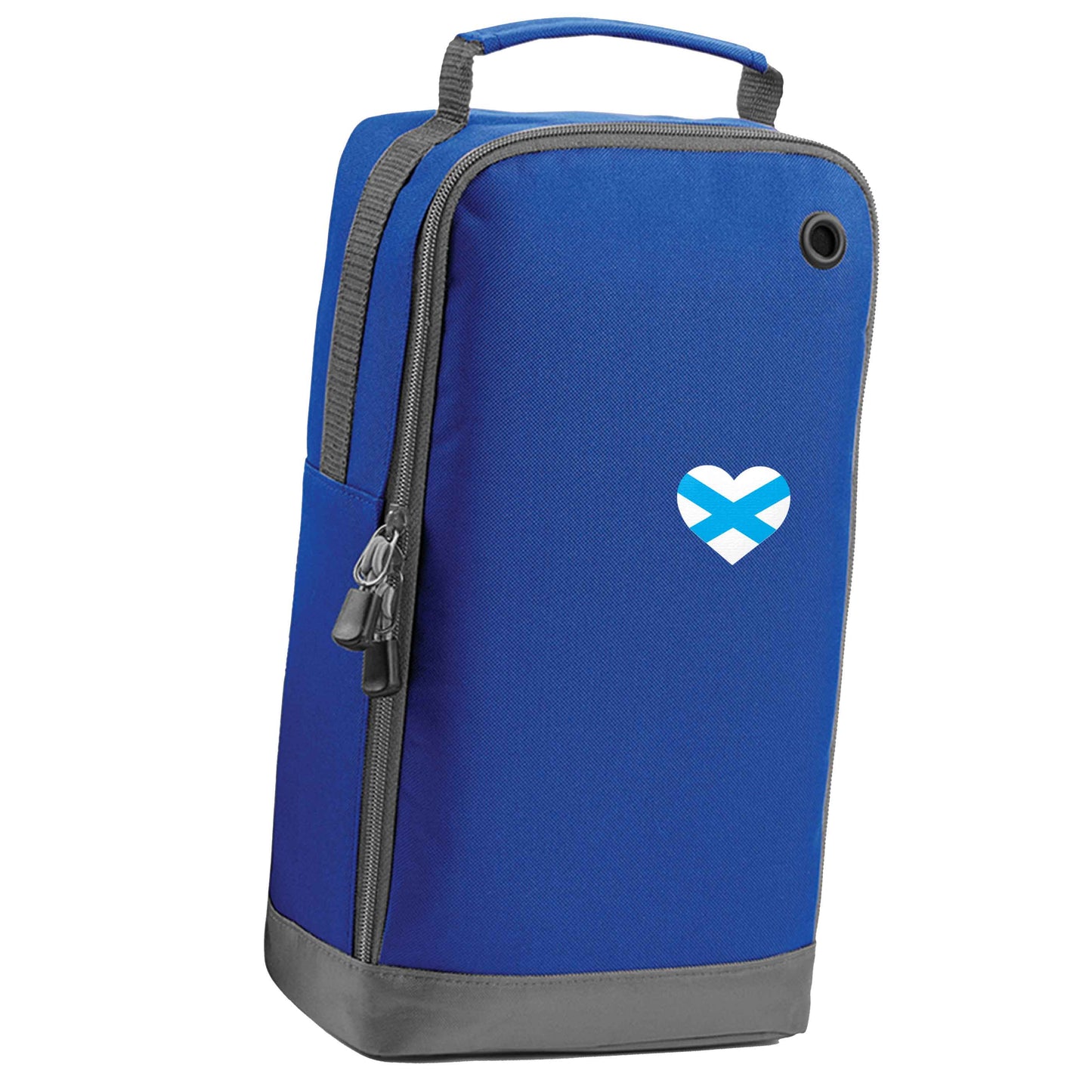 Scottish flag heart - pocket design blue sports shoe bag vertical print
