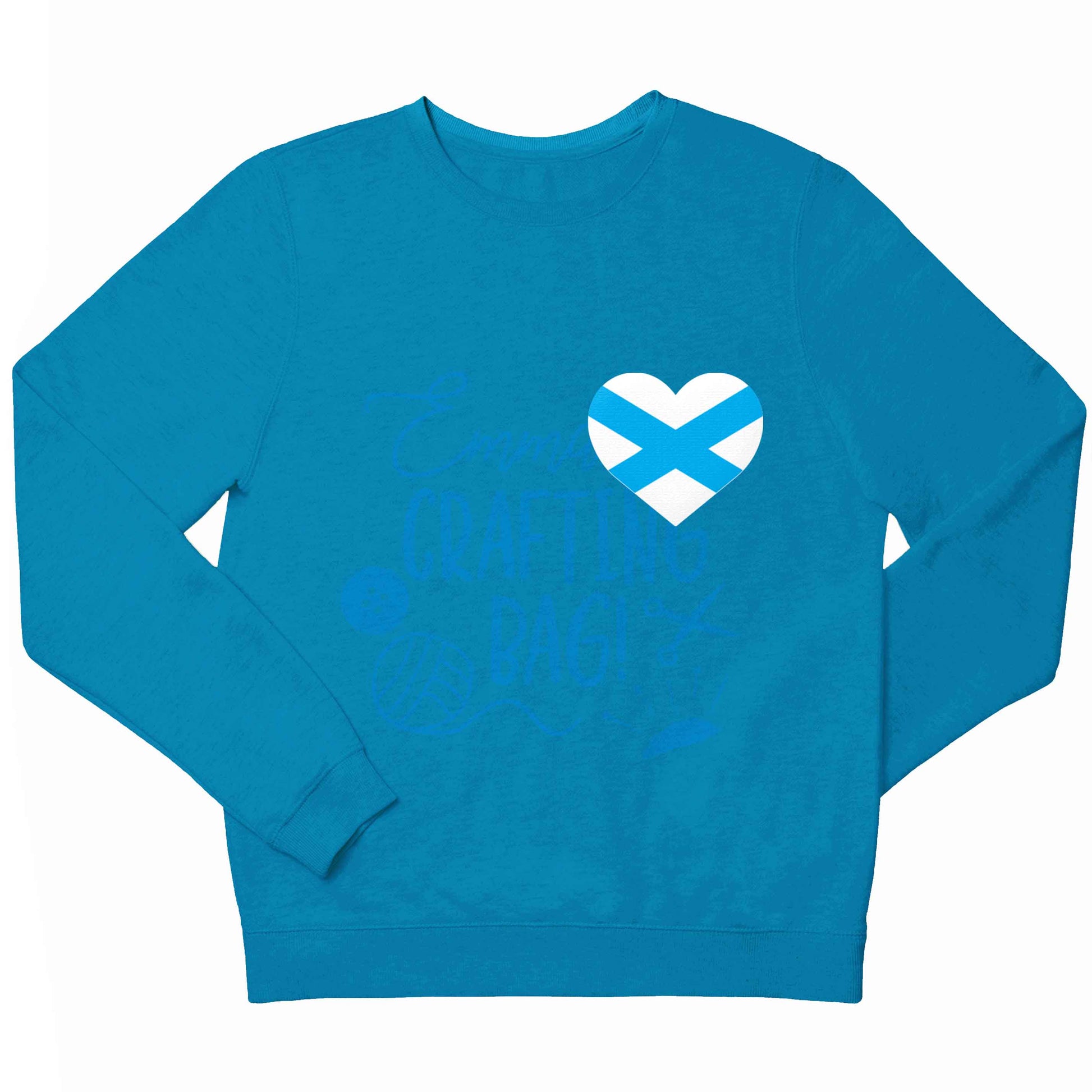 Scottish flag heart - pocket design children's blue sweater 12-13 Years