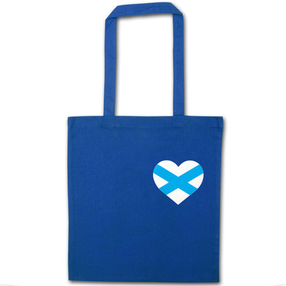 Scottish flag heart - pocket design blue tote bag