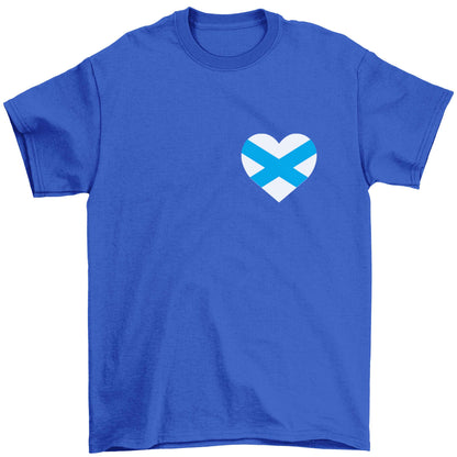 Scottish flag heart - pocket design Children's blue Tshirt 12-13 Years
