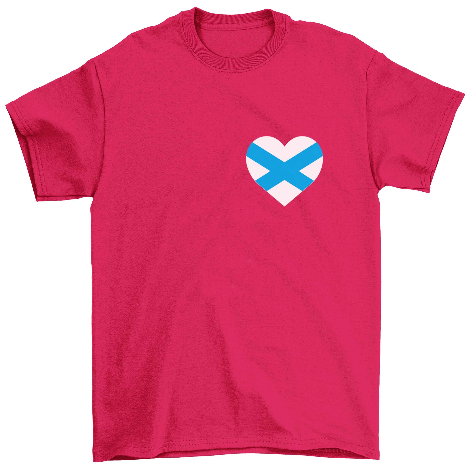 Scottish flag heart - pocket design Children's pink Tshirt 12-13 Years