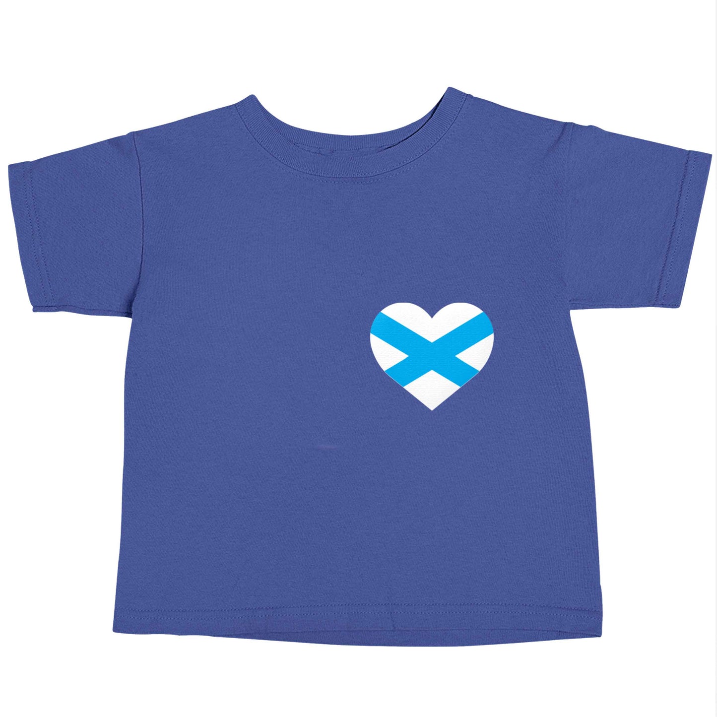 Scottish flag heart - pocket design blue baby toddler Tshirt 2 Years