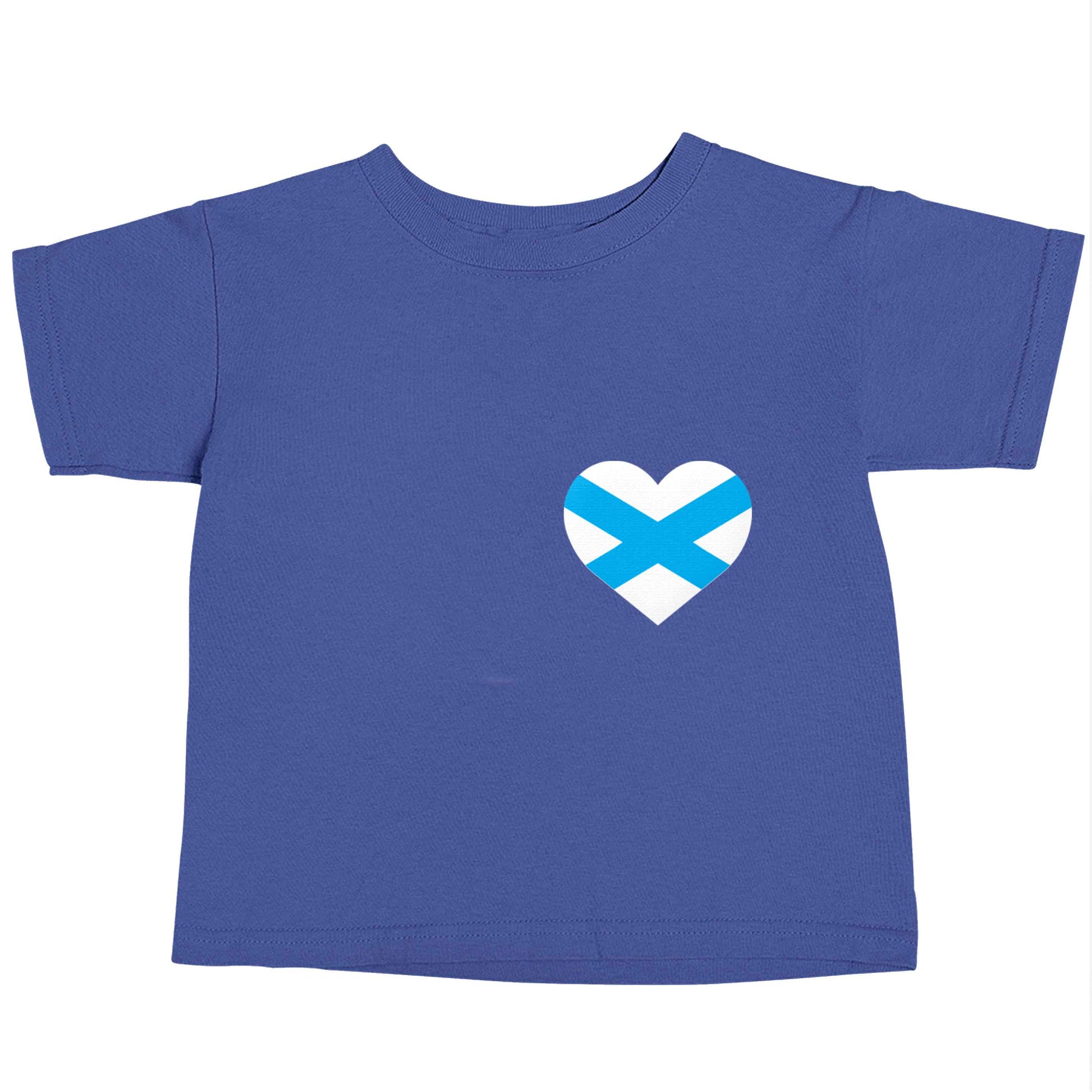 Scottish flag heart - pocket design blue baby toddler Tshirt 2 Years