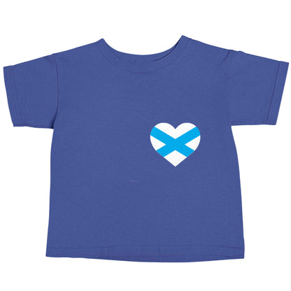 Scottish flag heart - pocket design blue baby toddler Tshirt 2 Years