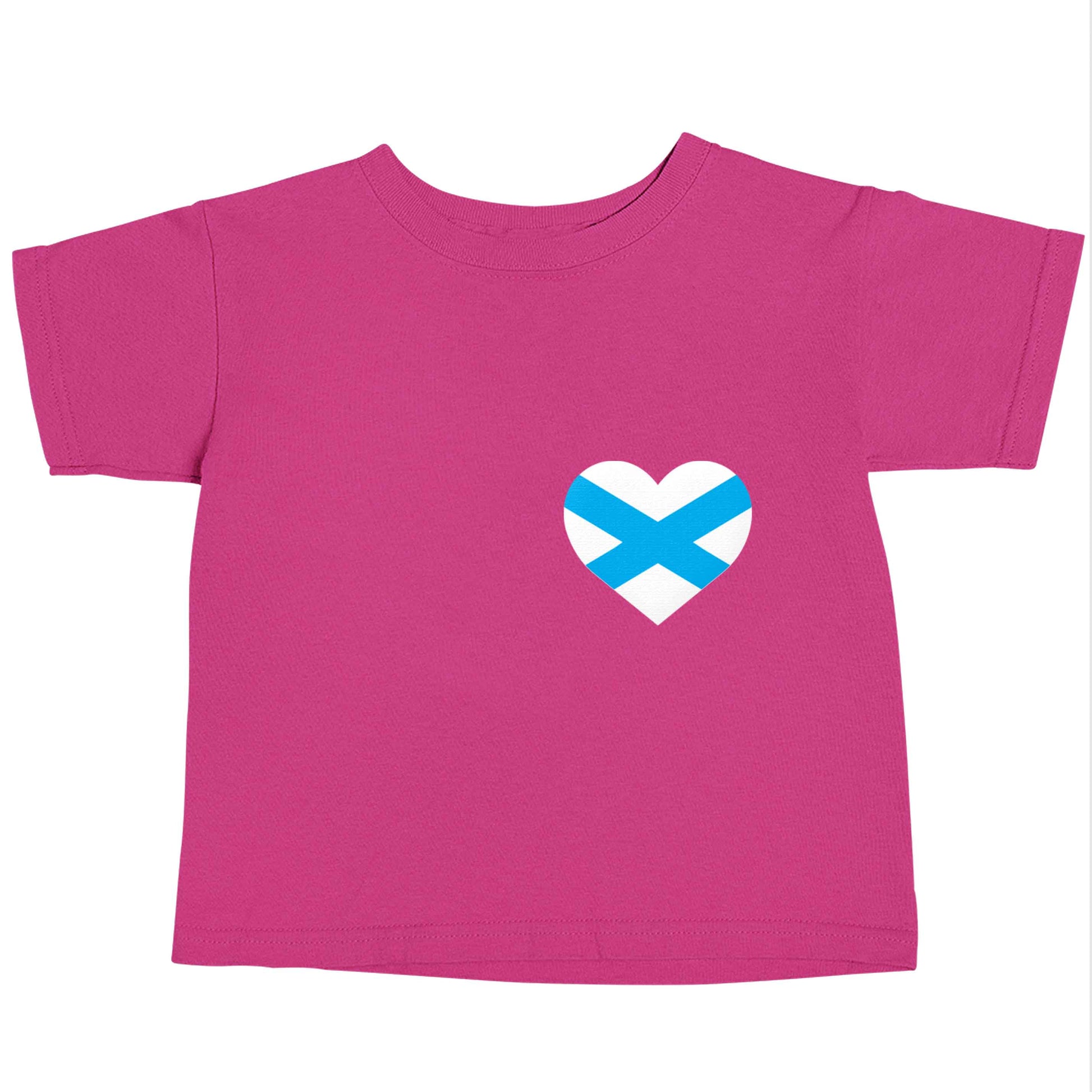 Scottish flag heart - pocket design pink baby toddler Tshirt 2 Years