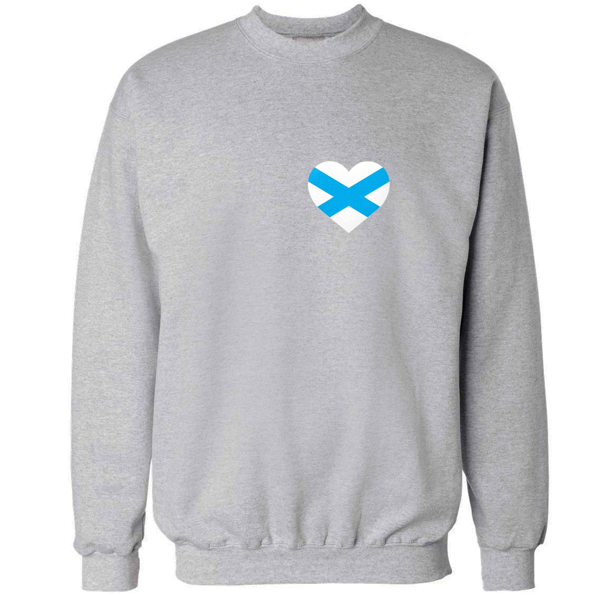 Scottish flag heart - pocket design adult's unisex grey sweater 2XL