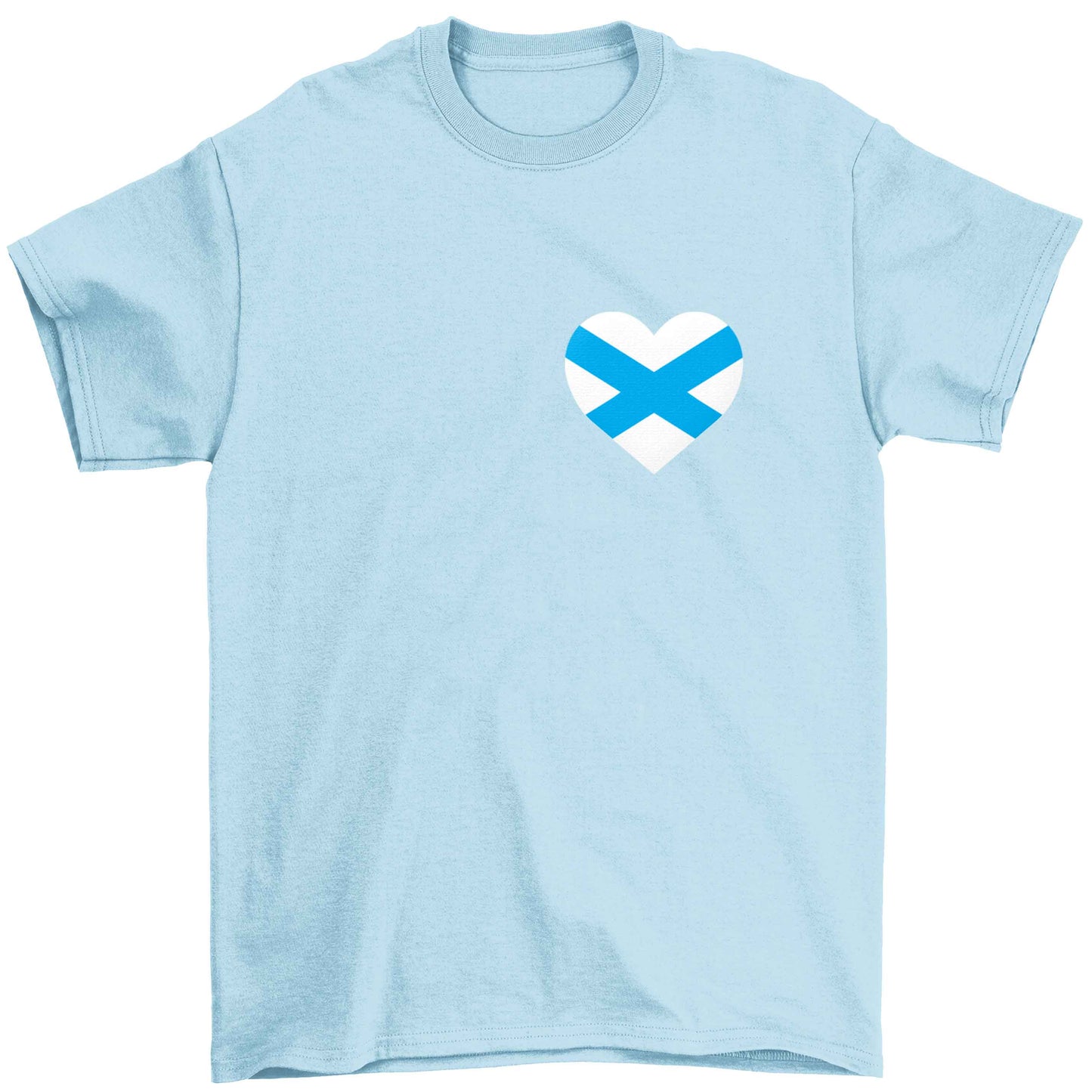 Scottish flag heart - pocket design Children's light blue Tshirt 12-13 Years