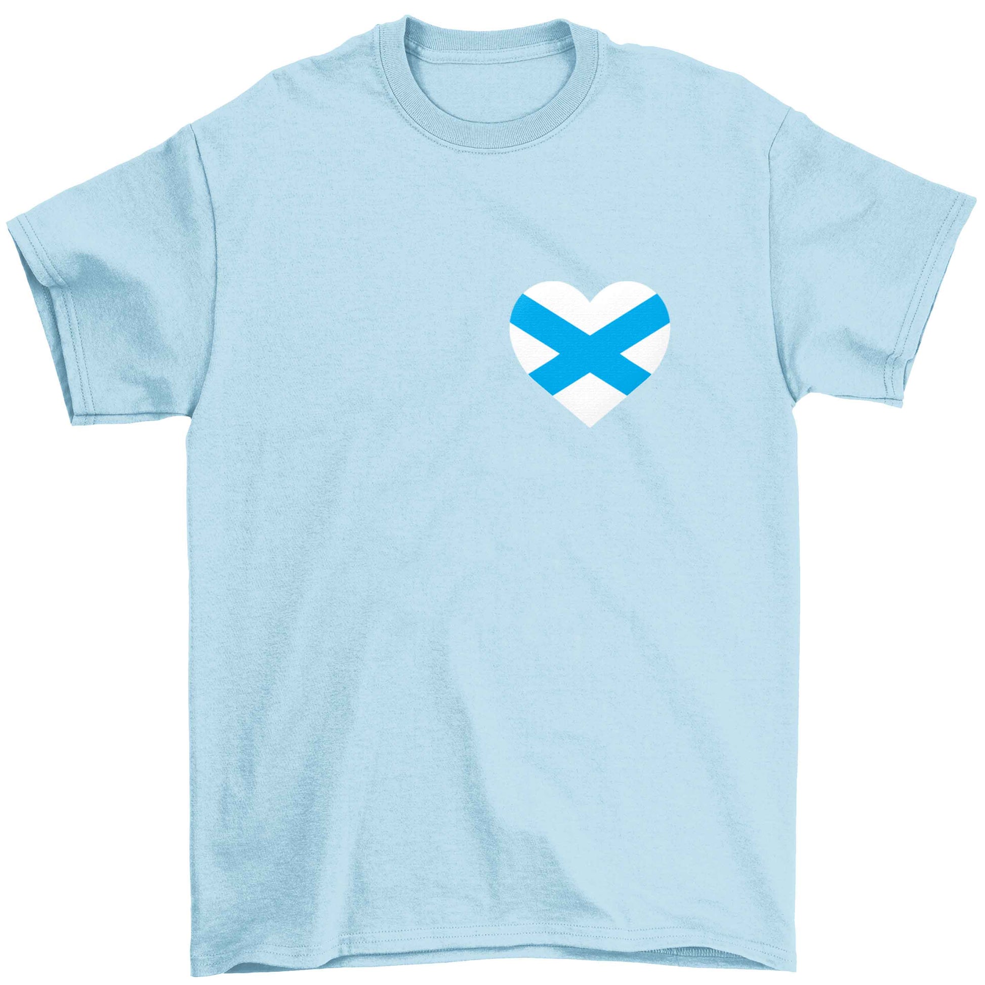 Scottish flag heart - pocket design Children's light blue Tshirt 12-13 Years