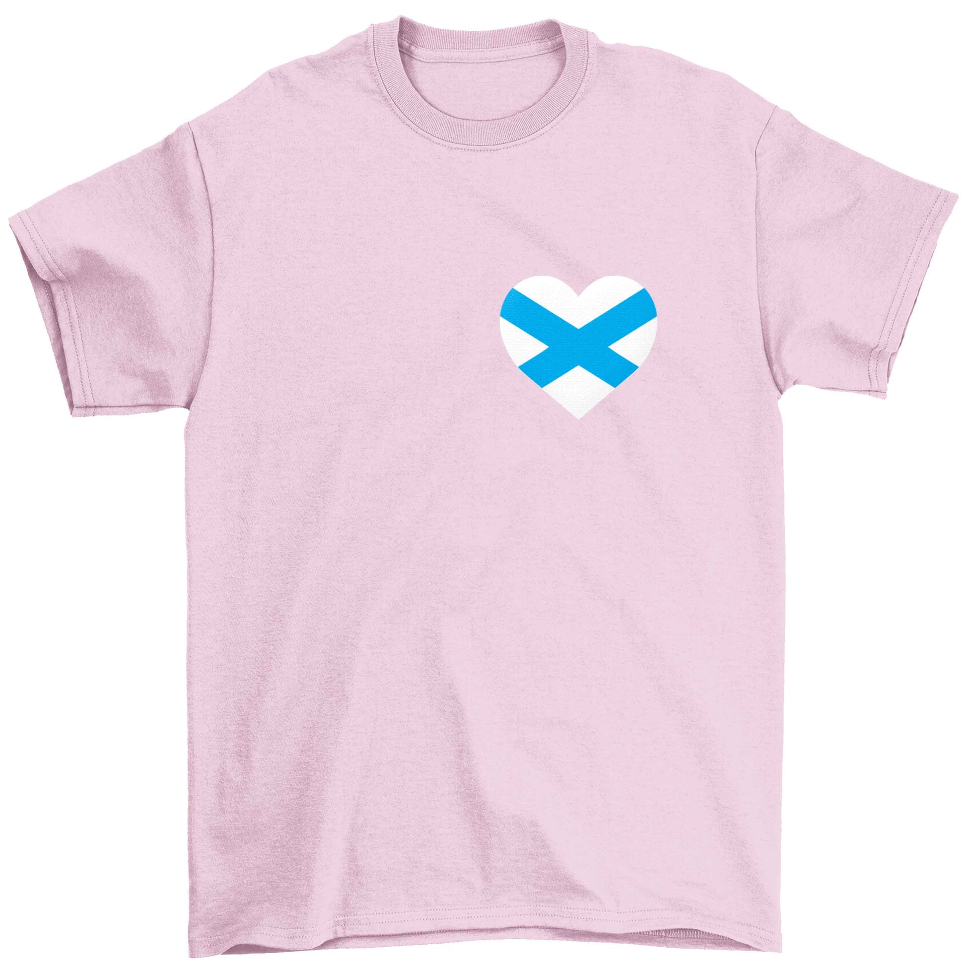 Scottish flag heart - pocket design Children's light pink Tshirt 12-13 Years