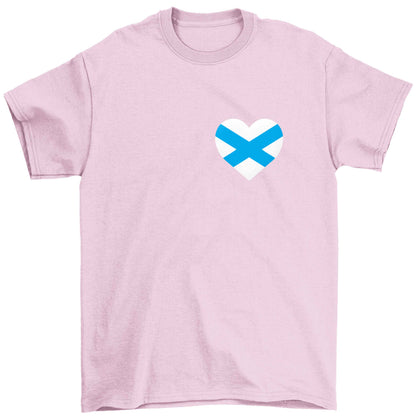 Scottish flag heart - pocket design Children's light pink Tshirt 12-13 Years