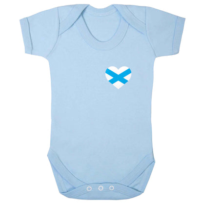 Scottish flag heart - pocket design baby bodysuit pale blue 18-24 months