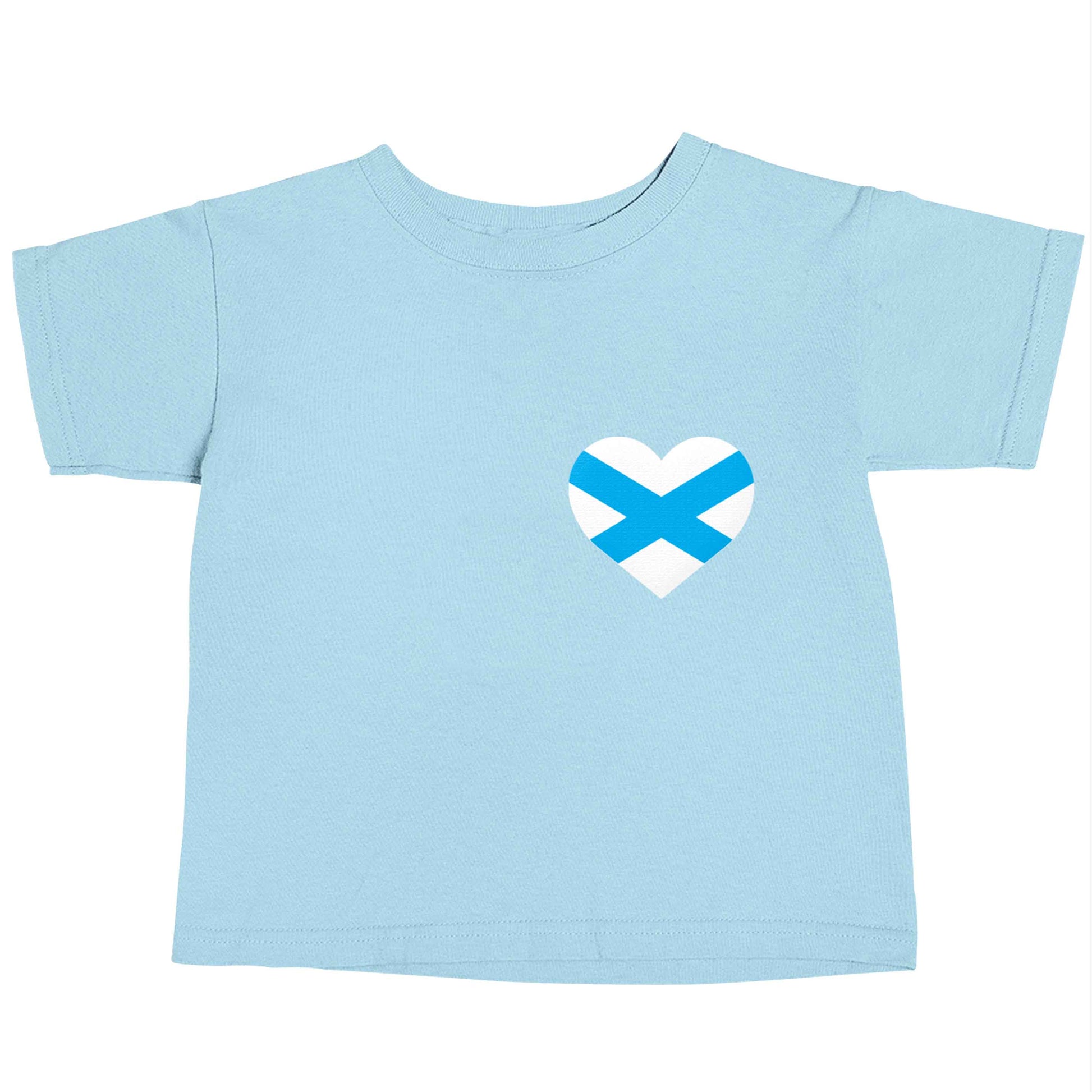 Scottish flag heart - pocket design light blue baby toddler Tshirt 2 Years