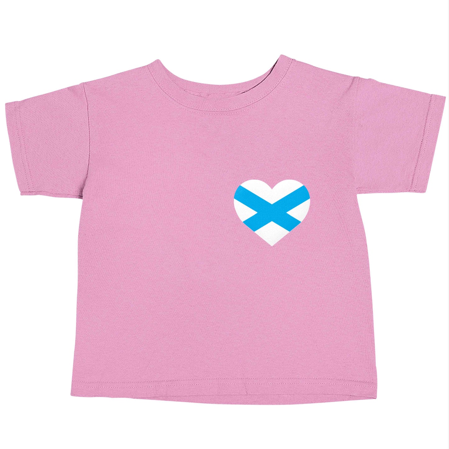 Scottish flag heart - pocket design light pink baby toddler Tshirt 2 Years