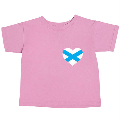 Scottish flag heart - pocket design light pink baby toddler Tshirt 2 Years