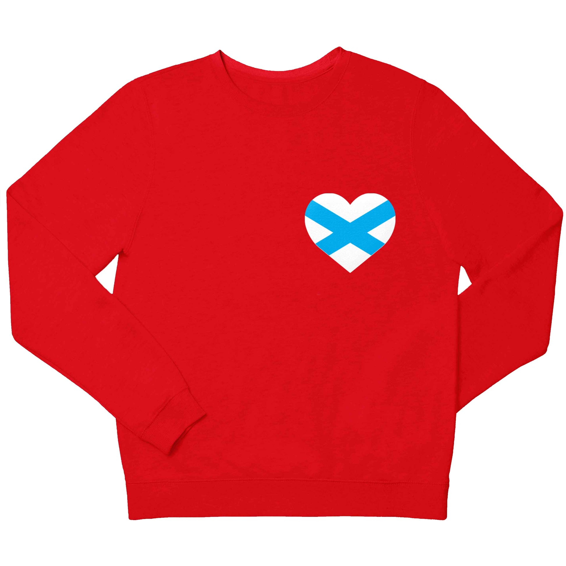 Scottish flag heart - pocket design children's grey sweater 12-13 Years