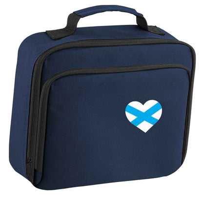 Scottish flag heart - pocket design insulated navy lunch bag cooler