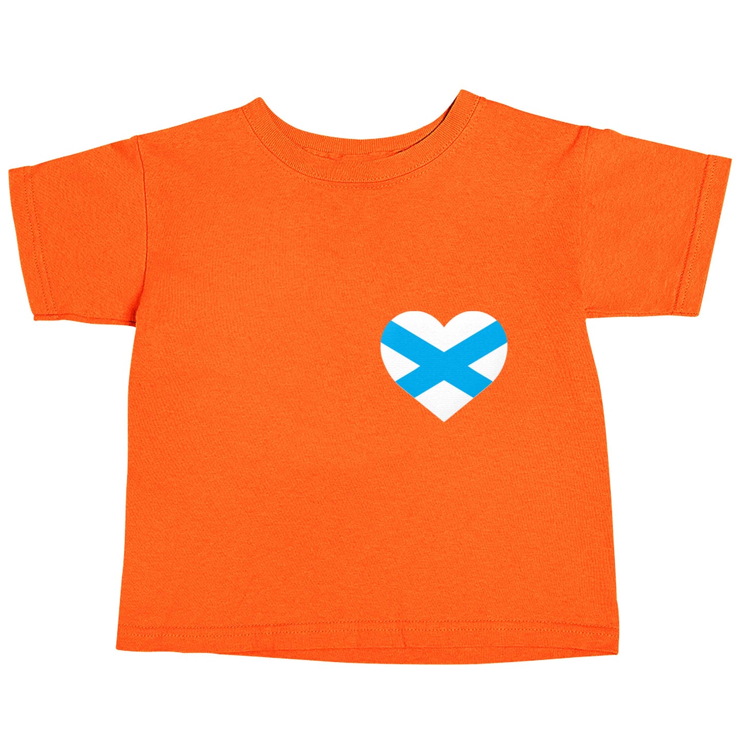 Scottish flag heart - pocket design orange baby toddler Tshirt 2 Years