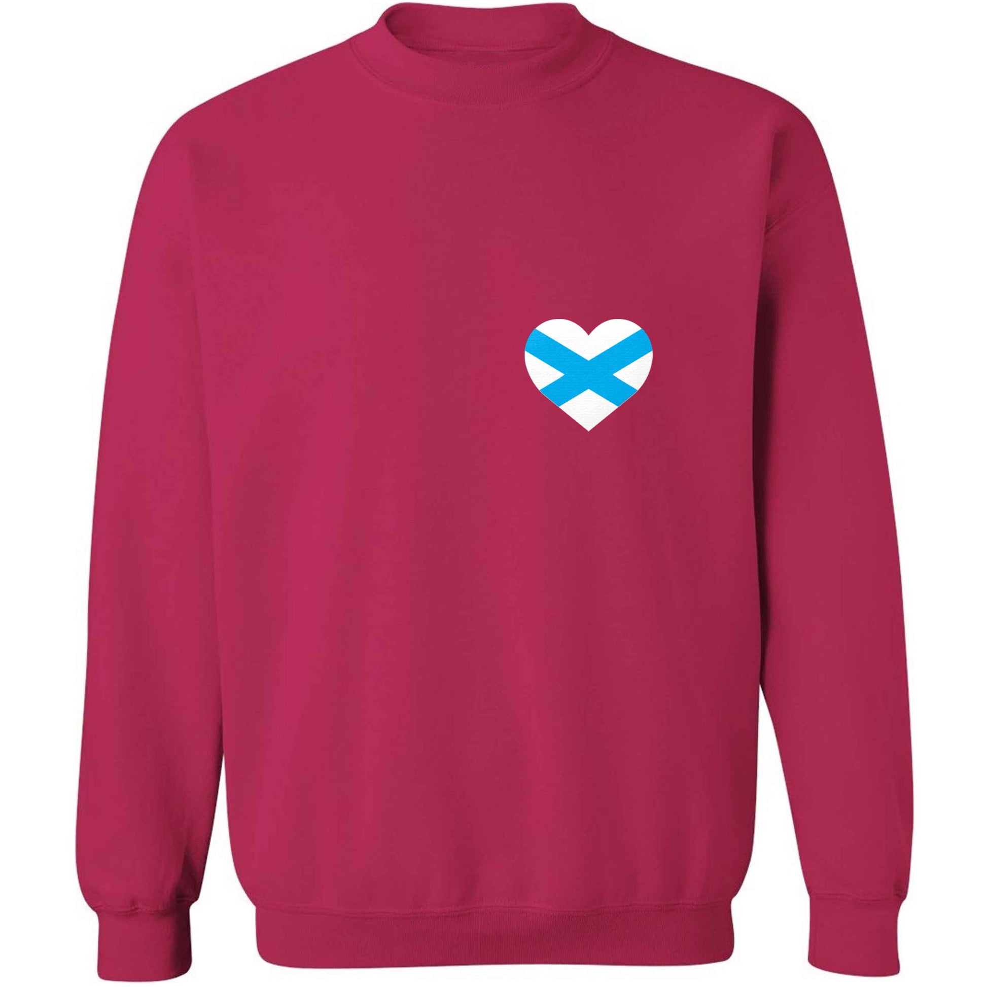 Scottish flag heart - pocket design adult's unisex pink sweater 2XL