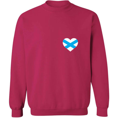 Scottish flag heart - pocket design adult's unisex pink sweater 2XL