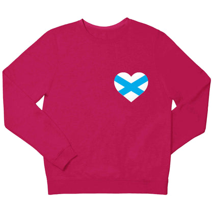 Scottish flag heart - pocket design children's pink sweater 12-13 Years