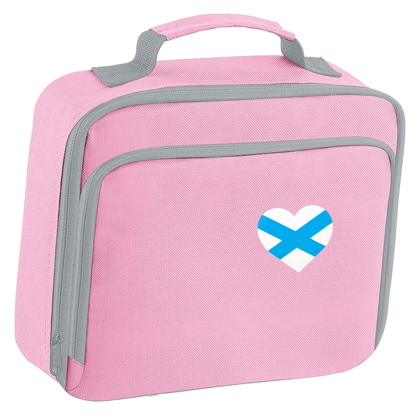 Scottish flag heart - pocket design insulated pink lunch bag cooler