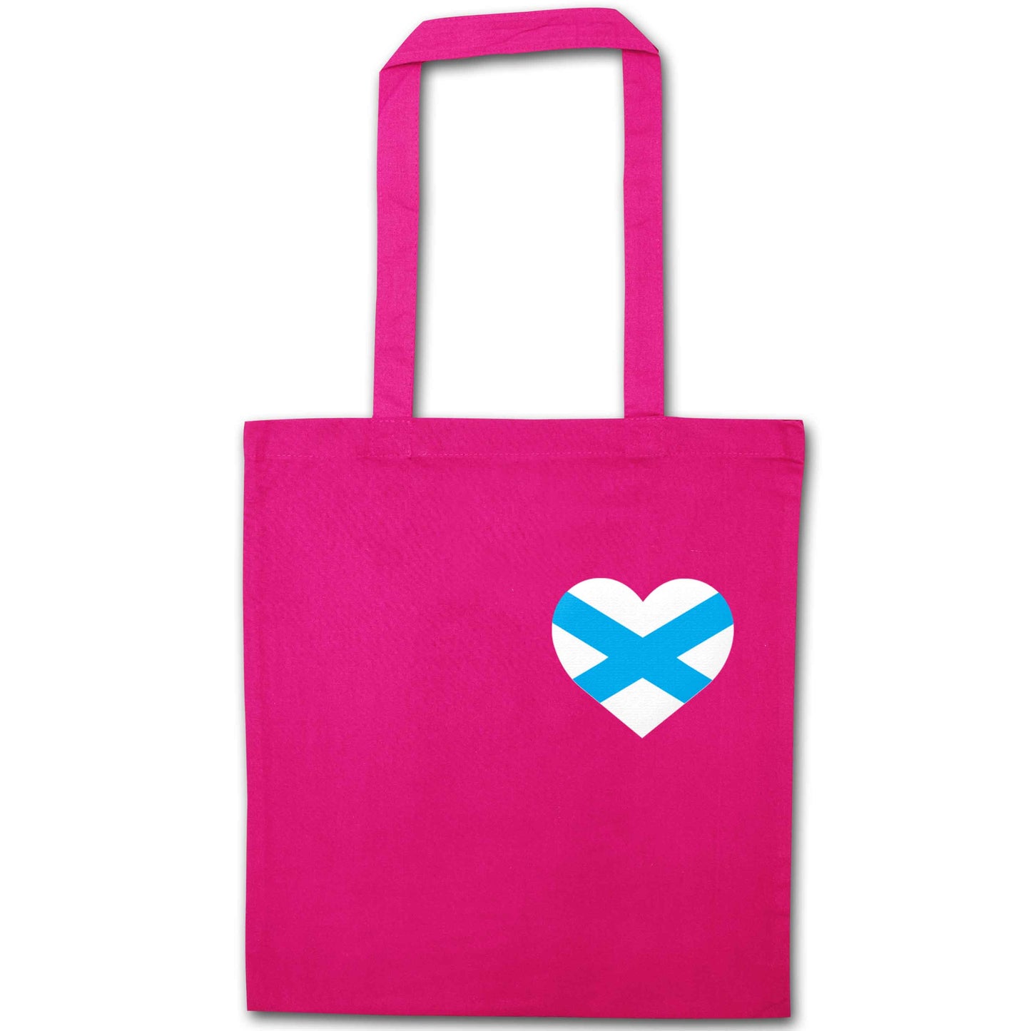 Scottish flag heart - pocket design pink tote bag
